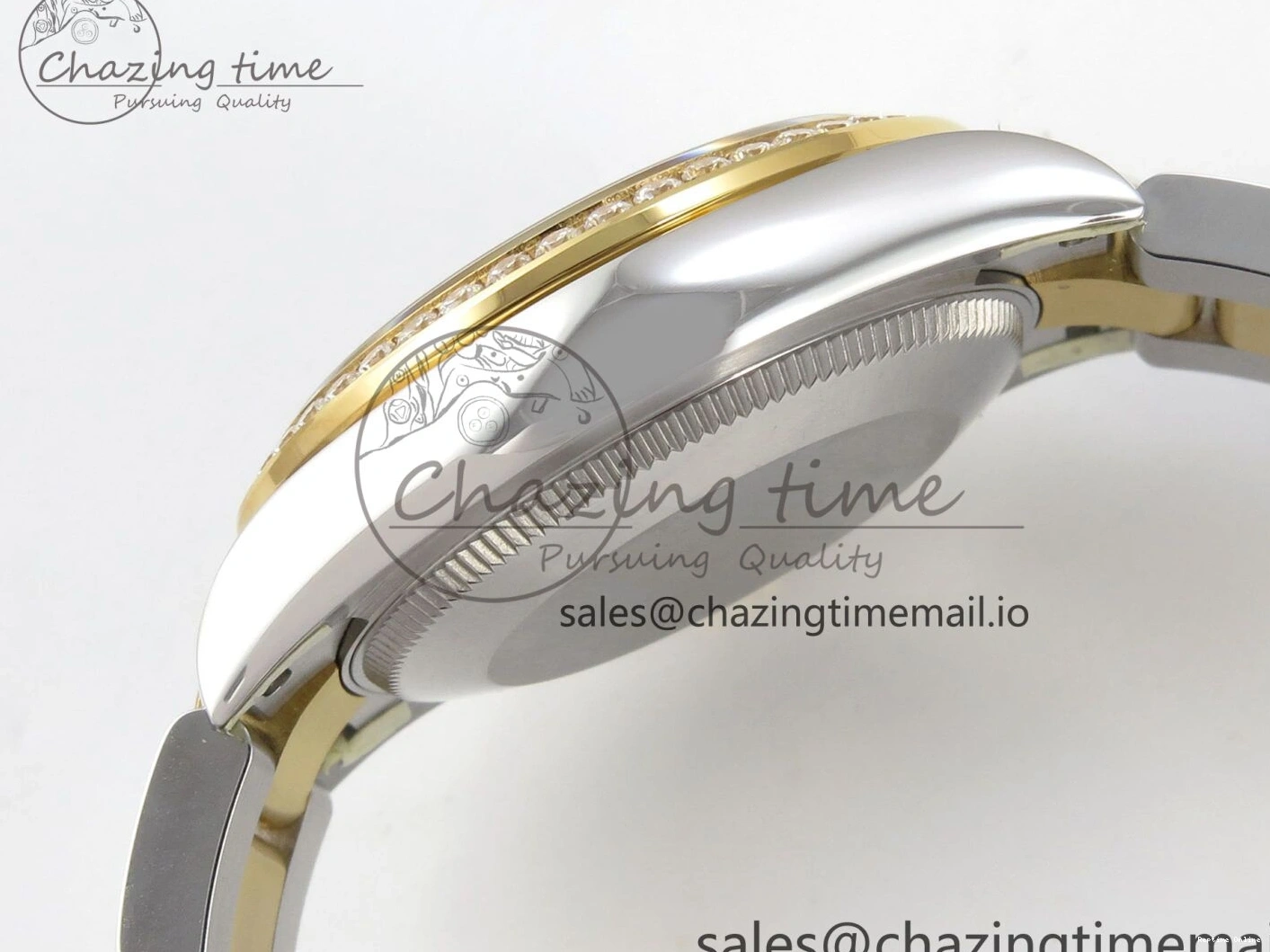 0401 DateJust 31 278383RBR THBF 1:1 Best Edition 904L Steel White Roman Dial Diamonds Bezel on SS YG Oyster Bracelet HZ Cal. Minimalist 44